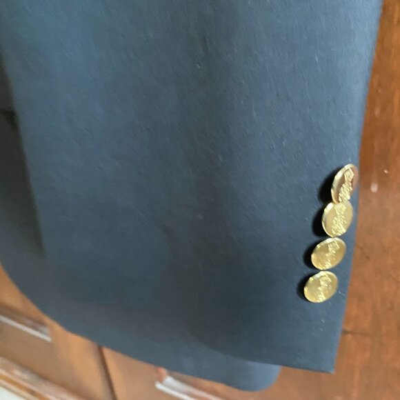 Stuart Hughes Mens Black Blazer Jacket 42R Regular Single-Breasted Two-Button - Picture 12 of 16